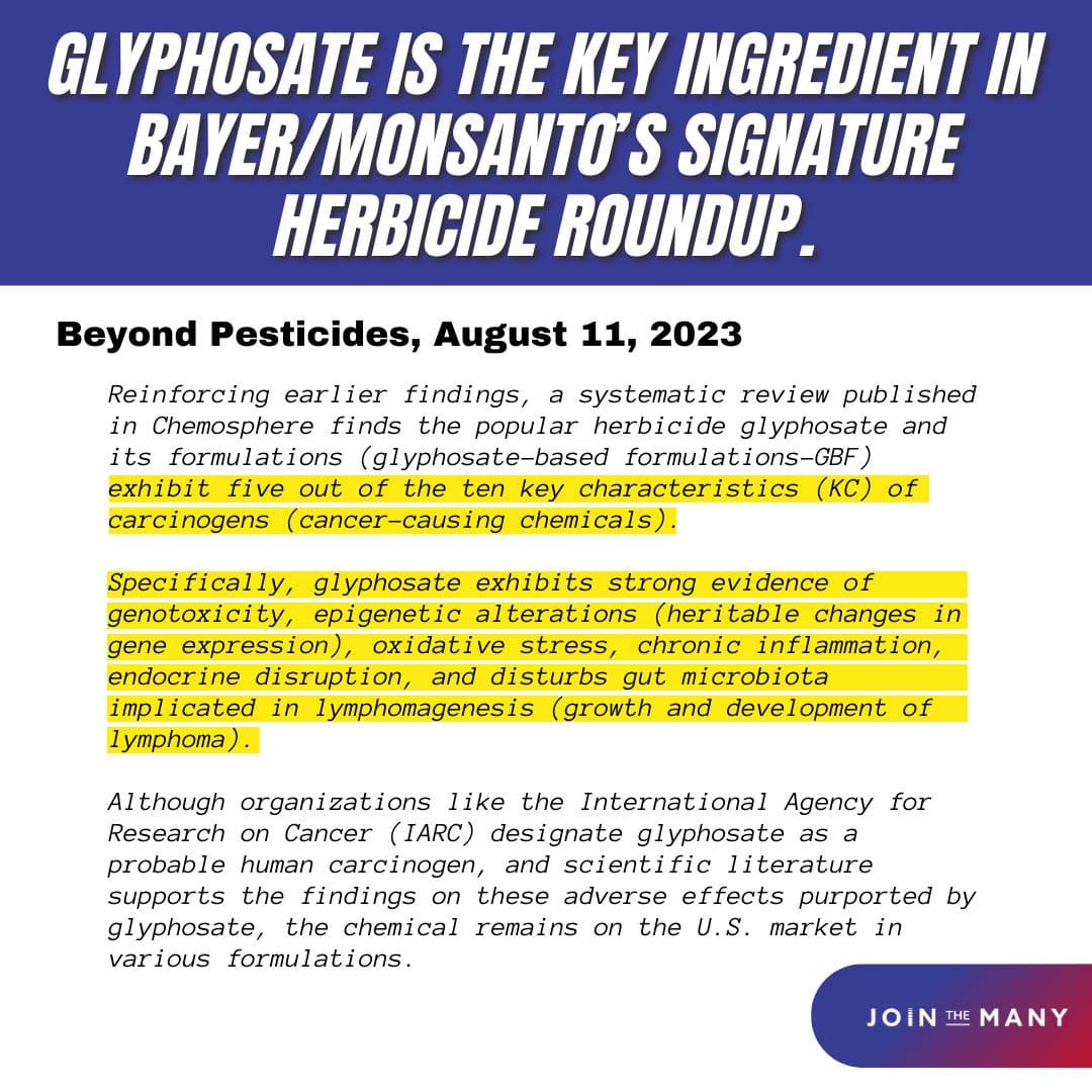 Glyphosate Key Ingredient in Roundup