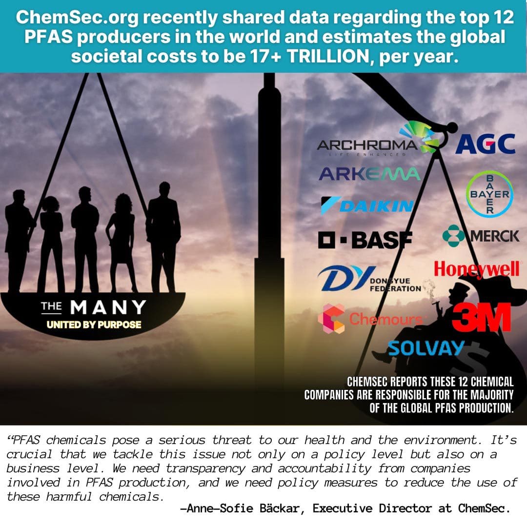 ChemSec Reports Top 12 Producers of PFAS